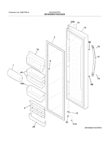 Fresh Food Door parts for Frigidaire Refrigerator FGSC2335TD0 from AppliancePartsPros.com