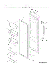 Refrigerator Door parts for Frigidaire Refrigerator FGSS2635TE0 from AppliancePartsPros.com