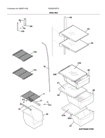 Shelves parts for Frigidaire Refrigerator FGSS2335TF0 from AppliancePartsPros.com