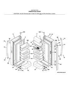 Fresh Food Door parts for Kenmore Refrigerator 253.70417410 (25370417410, 253 70417410) from AppliancePartsPros.com