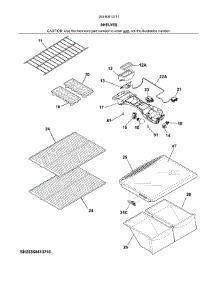 Shelves parts for Kenmore Refrigerator 253.60413711 (25360413711, 253 60413711) from AppliancePartsPros.com
