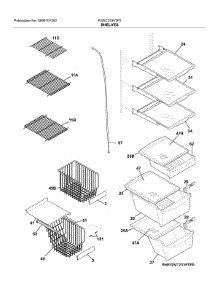 Shelves parts for Frigidaire Refrigerator FGSC2335TF0 from AppliancePartsPros.com
