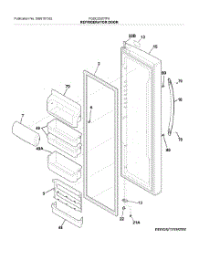 Fresh Food Door parts for Frigidaire Refrigerator FGSC2335TF0 from AppliancePartsPros.com