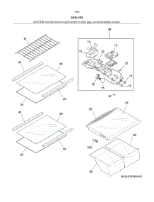 Shelves parts for Kenmore Refrigerator 253.70082614 (25370082614, 253 70082614) from AppliancePartsPros.com