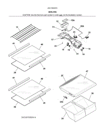 Shelves parts for Kenmore Refrigerator 253.70502615 (25370502615, 253 70502615) from AppliancePartsPros.com