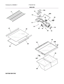 Shelves parts for Frigidaire Refrigerator FTMD18P4TS0 from AppliancePartsPros.com