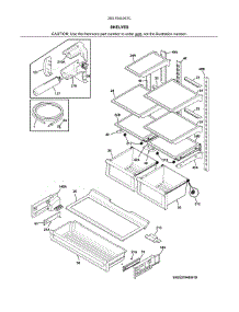 Shelves parts for Kenmore Refrigerator 253.7044341C (2537044341C, 253 7044341C) from AppliancePartsPros.com