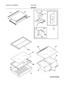 Shelves parts for Frigidaire Refrigerator FGHT2046QE2 from AppliancePartsPros.com