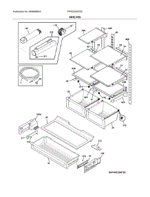 Shelves parts for Frigidaire Refrigerator FFHD2250TD0 from AppliancePartsPros.com