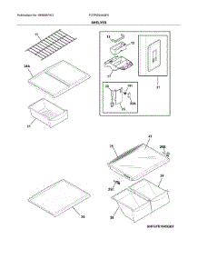 Shelves parts for Frigidaire Refrigerator FGTR2045QF5 from AppliancePartsPros.com