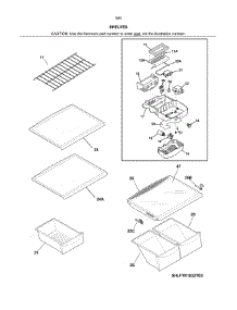 Shelves parts for Kenmore Refrigerator 253.70812710 (25370812710, 253 70812710) from AppliancePartsPros.com