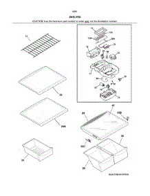 Shelves parts for Kenmore Refrigerator 253.60813710 (25360813710, 253 60813710) from AppliancePartsPros.com