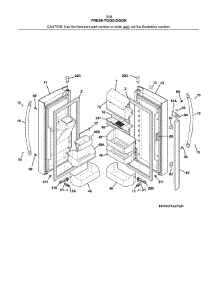 Fresh Food Door parts for Kenmore Refrigerator 253.7034341E (2537034341E, 253 7034341E) from AppliancePartsPros.com