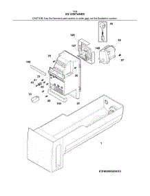Ice Container parts for Kenmore Refrigerator 253.7034341F (2537034341F, 253 7034341F) from AppliancePartsPros.com