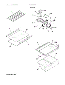 Shelves parts for Frigidaire Refrigerator FTMD18P4TW0 from AppliancePartsPros.com