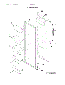 Refrigerator Door parts for Frigidaire Refrigerator FFSS2625TP0 from AppliancePartsPros.com