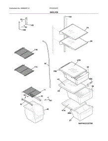 Shelves parts for Frigidaire Refrigerator FFHX2325TP0 from AppliancePartsPros.com