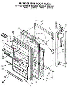 Refrigerator Door parts for Kenmore Refrigerator 106.9638680 (1069638680, 106 9638680) from AppliancePartsPros.com