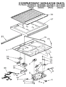 Compartment Separator parts for Kenmore Refrigerator 106.9732680 (1069732680, 106 9732680) from AppliancePartsPros.com