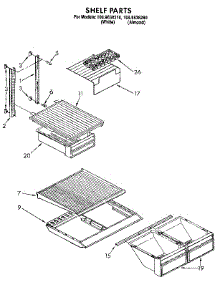 Shelf parts for Kenmore Refrigerator 106.9638280 (1069638280, 106 9638280) from AppliancePartsPros.com