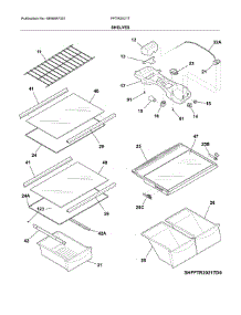 Shelves parts for Frigidaire Refrigerator FFTR2021TD0 from AppliancePartsPros.com
