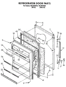 Refrigerator Door parts for Kenmore Refrigerator 106.9638280 (1069638280, 106 9638280) from AppliancePartsPros.com