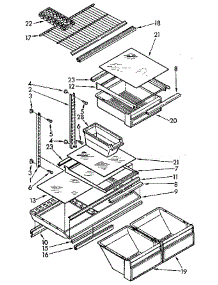Shelf parts for Kenmore Refrigerator 106.9610681 (1069610681, 106 9610681) from AppliancePartsPros.com