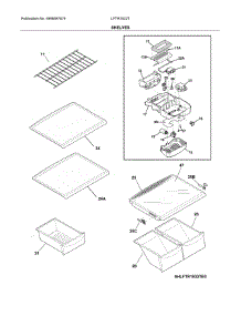 Shelves parts for Frigidaire Refrigerator LFTR1832TP0 from AppliancePartsPros.com