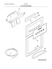 Ice & Water Dispenser parts for Frigidaire Refrigerator FFHX2325TS0 from AppliancePartsPros.com