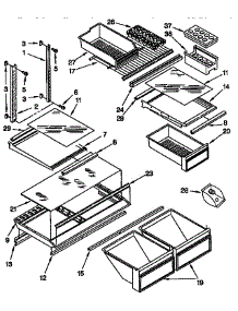 Shelf Parts parts for Kenmore Refrigerator 106.9638681 (1069638681, 106 9638681) from AppliancePartsPros.com