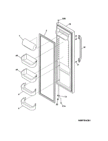 Refrigerator Door parts for Frigidaire Refrigerator FFHS2322MWD from AppliancePartsPros.com