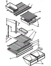 Shelf parts for Kenmore Refrigerator 106.9710515 (1069710515, 106 9710515) from AppliancePartsPros.com