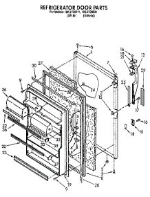 Refrigerator Door parts for Kenmore Refrigerator 106.9728511 (1069728511, 106 9728511) from AppliancePartsPros.com