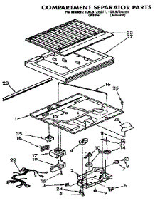 Compartment Separator parts for Kenmore Refrigerator 106.9728511 (1069728511, 106 9728511) from AppliancePartsPros.com
