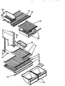 Shelf parts for Kenmore Refrigerator 106.9710580 (1069710580, 106 9710580) from AppliancePartsPros.com