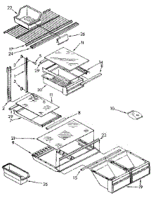 Shelf parts for Kenmore Refrigerator 106.9728580 (1069728580, 106 9728580) from AppliancePartsPros.com
