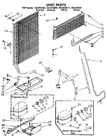 Unit parts for Kenmore Refrigerator 106.9632890 (1069632890, 106 9632890) from AppliancePartsPros.com