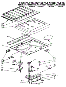 Compartment Separator parts for Kenmore Refrigerator 106.9632890 (1069632890, 106 9632890) from AppliancePartsPros.com