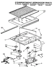 Compartment Separator parts for Kenmore Refrigerator 106.9738680 (1069738680, 106 9738680) from AppliancePartsPros.com