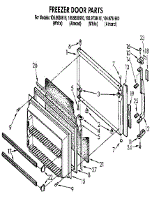 Freezer Door parts for Kenmore Refrigerator 106.9738680 (1069738680, 106 9738680) from AppliancePartsPros.com