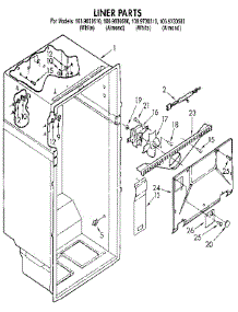 Liner parts for Kenmore Refrigerator 106.9630510 (1069630510, 106 9630510) from AppliancePartsPros.com