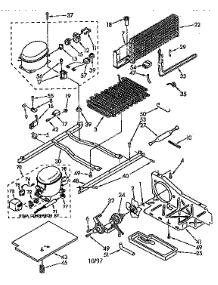 Unit parts for Kenmore Refrigerator 106.9630510 (1069630510, 106 9630510) from AppliancePartsPros.com