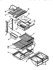 Shelf parts for Kenmore Refrigerator 106.9710313 (1069710313, 106 9710313) from AppliancePartsPros.com