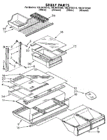 Shelf parts for Kenmore Refrigerator 106.9730510 (1069730510, 106 9730510) from AppliancePartsPros.com