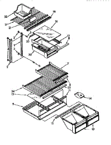 Shelf parts for Kenmore Refrigerator 106.9700510 (1069700510, 106 9700510) from AppliancePartsPros.com