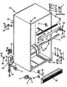 Refrigerator Cabinet Parts parts for Kenmore Refrigerator 106.9638310 (1069638310, 106 9638310) from AppliancePartsPros.com