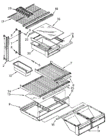 Shelf parts for Kenmore Refrigerator 106.9600585 (1069600585, 106 9600585) from AppliancePartsPros.com