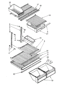 Shelf parts for Kenmore Refrigerator 106.9710513 (1069710513, 106 9710513) from AppliancePartsPros.com