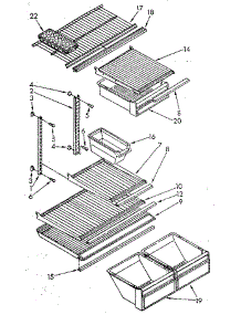 Shelf parts for Kenmore Refrigerator 106.9610587 (1069610587, 106 9610587) from AppliancePartsPros.com