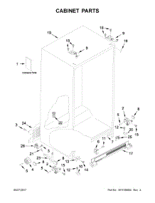 Cabinet Parts parts for Kenmore Refrigerator 106.41133710 (10641133710, 106 41133710) from AppliancePartsPros.com